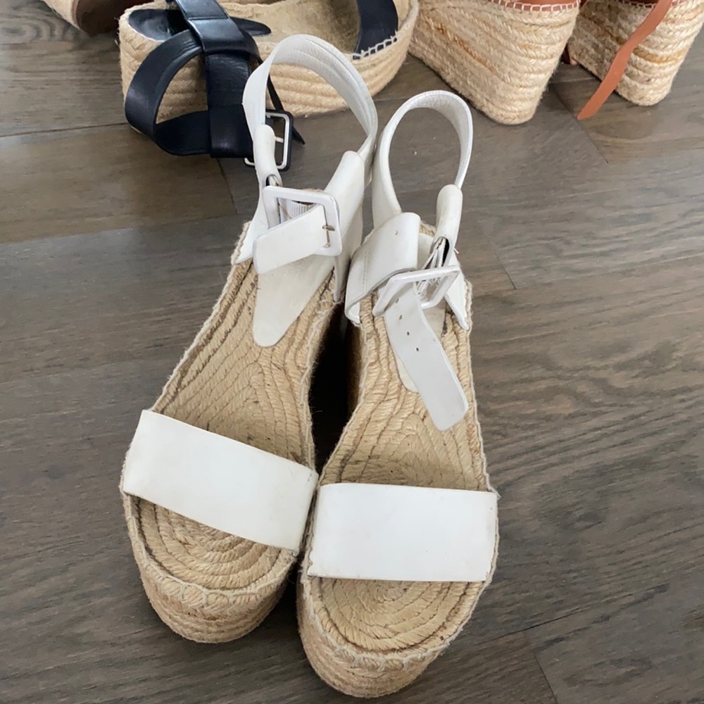 Vince white platform sandals